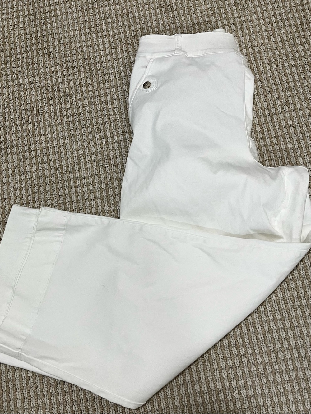 Spanx Wide Leg Stretch Twill Bright White Crop Pants